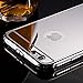 For iPhone 6 Plus Case, Roybens Luxury Metal Air Aluminum Bumper Detachable + Mirror Hard Back Case 2 in 1 Cover Ultra-Thin Frame for Apple iPhone 6 Plus(5.5) - Retail Packaging(Silver)