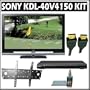 Sony Bravia V-Series KDL-40V4150 40-inch 1080P LCD HDTV + Sony DVD Player w/ Wall Mount Accessory Kit