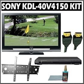 Sony Bravia V-Series KDL-40V4150 40-inch 1080P LCD HDTV + Sony DVD Player w/ Wall Mount Accessory Kit