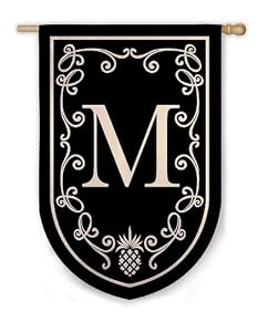 Pineapple Monogram Garden Flag - M
