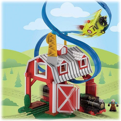 Fisher-Price GeoTrax Rail and Road System Blast-Through Barn with GeoAir Expansion Track