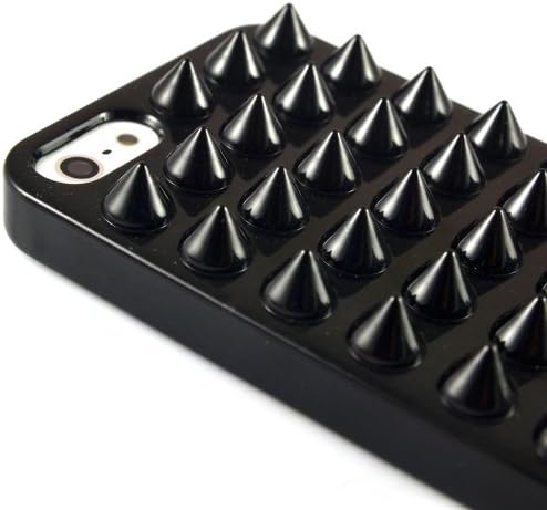 3D Cool Black Punk Full Spikes Studs Rivet Back Cover Case For Apple iPhone 5 5G