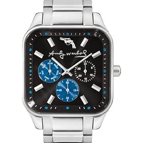 Andy Warhol Unisex The Fifteens Stainless Steel Black Dial Watch #ANDY140