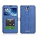 podofo Ultra-thin Pu Luxury Flip Leather Case Cover with Smart Windows for Lenovo S8 S898t (blue)