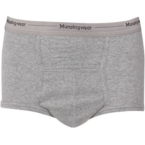 Munsingwear Men's 2-Pack Full-Rise Pouch Brief,Black/Grey Heather,Medium