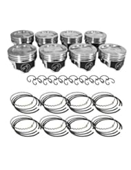 Automotive Parts and Accessories: Chevy 383 Flat Top Pistons + Moly Rings Kit 030 SBC SB Kit - ENGINE KIT