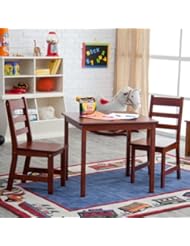 Lipper International 514C Childs Square Table and 2-Chair Set, Cherry