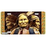 6218-Three Faces of Geronimo-Indian License Plate Car Auto Novelty Front Tag by David... 