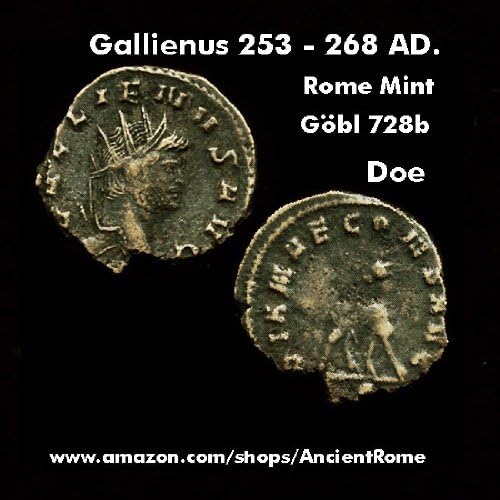 268 AD. Rome GALLIENUS. Doe. Zoo Series. Ancient Roman Empire Bronze Coin.