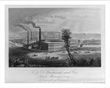 Historic Print (L): [Bird's-eye views of factories and mills]: E.& T. Fairbanks & Co., scale manufactory, St