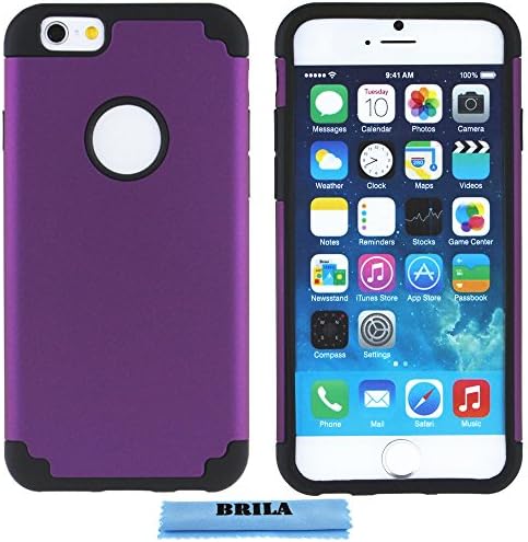Iphone 6 Case, Brila Dual Layer Bumper Case for Iphone 6 4.7", Hybrid Case for Iphone 6 4.7 (Black+dark Purple)