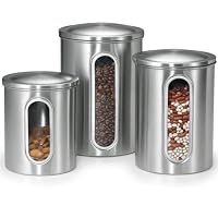 Polder Stainless Steel Window Canister Set with Lids