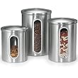 Polder Stainless Steel Window Canister Set with Lids