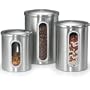 Polder Stainless Steel Window Canister Set with Lids