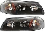 This is a Brand New Aftermarket Passenger & Driver Side RH & LH Headlight Pair Fits 2000-2003 Chevrolet Impala Base/LS/SS 6Cyl 3.4L/3.8L