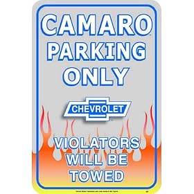 Chevrolet Chevy Camaro Car Parking Only Tin Sign - 11x17