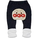2016年 秋冬 アンパンマン 裾くしゅくしゅボア 丸マチ ニットキルト ロング丈パンツ ANPANMAN ブラック◇80cm
