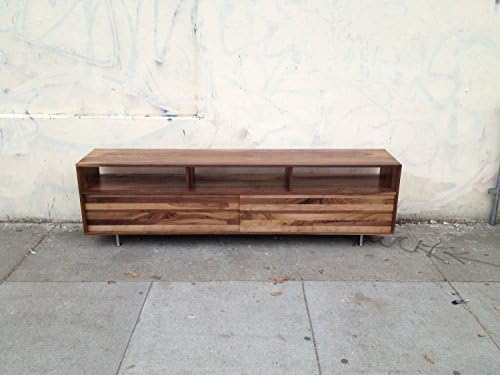 Long Low Mixed-Walnut Media Console - 84 inch