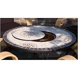 Alfresco Home 21-0812-T Pebble Sole 48 Inch Round Beverage-Fire Pit Chat Table Top