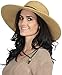 Women's UPF 50+ Wide Brim Braided Straw Sun Hat with Lanyard Natural-Brown