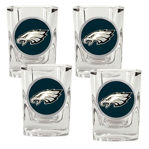 Philadelphia Eagles NFL 4pc Square Shot Glass Set