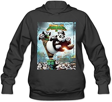 Women's Latest Movie Kung Fu Panda 3 Hoodie XXL Black