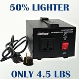 LiteFuze convertingbox 500 Watt Light Weight Premium Voltage Converter Transformer - Step Up/Down - Lifetime Warranty - Full Grounded Cord (Free Euro Plug) 110/120 - 220/240 Volts - No Noise