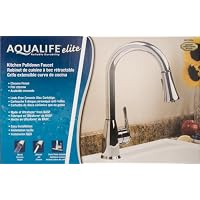 Waxman 0491000A Aqualife Elite One-Handle Pulldown Kitchen Faucet, Chrome