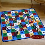 Superb Fashion Kids / Childs Play Rug Snake & Ladders 1m x 1m (3'3 x 3'3 approx)
