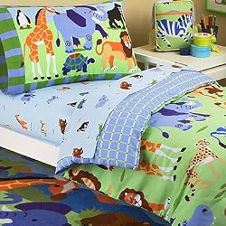 Olive Wild Animals 4- pc. Toddler Bed Set
