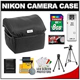 Nikon Coolpix 9691 Fabric Digital Camera Case with 8GB Card + Tripod + Clea ....