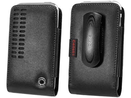 Premium Executive Bergamo European Leather Pouch Case (with Spring Belt Clip) for Samsung Instinct M800 / Apple iPhone, iPhone 3G - RETAIL PACKAGING