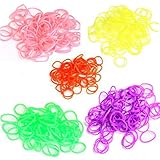 ゴムバンド ブレスレット ファンルーム ルームバンド レインボールーム用 5色 3000個 + 透明フック 【 香り 緑 ピンク 橙 紫 黄 】 Bands 4 心配する声
