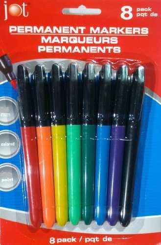 Permanent Markers, Colored, 8 pack