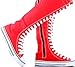 New Fasion Women Canvas Sneakers Punk Flat Skatter Knee High Lace up Shoes