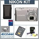 Nikon Coolpix S620 Digital Camera Kit, Pearl with 4GB SD Memory Card, Camera Case, Spare EN EL-12 Lithium-Ion Battery, 2 Year Extended Service Coverage, Professional Lens Cleaning Kit