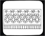 Mouse Pad with animals, pattern, black and white, border, Egypt, design, floral, relic, artifact