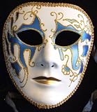 Venetian Mask Montego Blue Masquerade Halloween Costume Mardi Gras