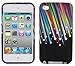 Colorful and Graphic Cases for Apple iPod Touch 4G 4th Generation with Screen Protector Film - Retail Packaging - 4 Pack