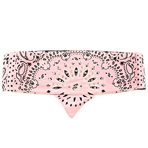 Choptop Bandana Head Doo Wrap Scarf Biker Crystal Pink
