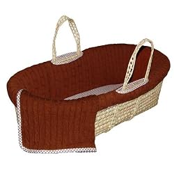 Tadpoles Classics Gingham Cable Knit Moses Basket