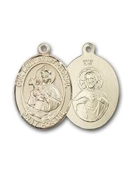 14kt Solid Gold Pendant O/L Our Lady of Mount Carmel Medal 3/4 x 1/2 Inches Chile-8243- Comes with a Black velvet Box