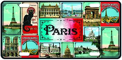Tin Plate - "Paris - Multi-View" - Small, Souvenir License Plate