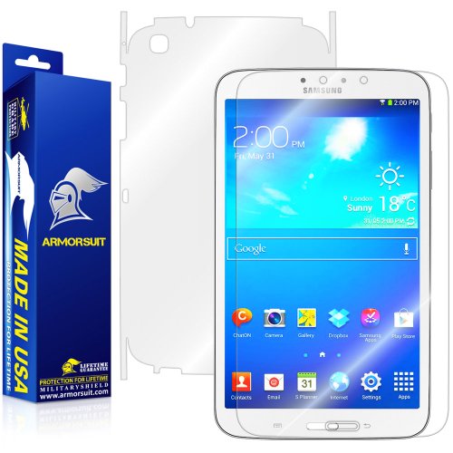 ArmorSuit MilitaryShield - Samsung Galaxy Tab 3 8.0 Tablet Screen Protector + Full Body Skin Protector - Anti-Bubble Ultra HD Shield w/ Lifetime Replacements