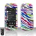 Colorful Rainbow Pink Green Blue Zebra Design Rubberized Snap on Hard Cover Protector Faceplate Skin