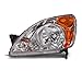 HEADLIGHTSDEPOT Headlight Compatible with 2002-2004 Honda CR-V LX EX Chrome Housing Halogen Left Driver Side Headlamp Assembly