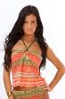 Tribal Girl: Ringed Babydoll Swimsuit Top: Women's Swimsuit Separate by Blue Sky Swimwear