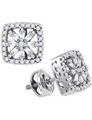 0.35CTW ROUND BAGGUETTE DIAMOND FASHION EARRINGS