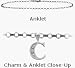 Diamond Initial C White Gold 10 Charm Anklet