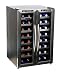 Whynter WC-321DD 32 Bottle Dual Temperature Zone Wine Cooler, Stainless Steel Trimmed Glass Door with Black Cabinet